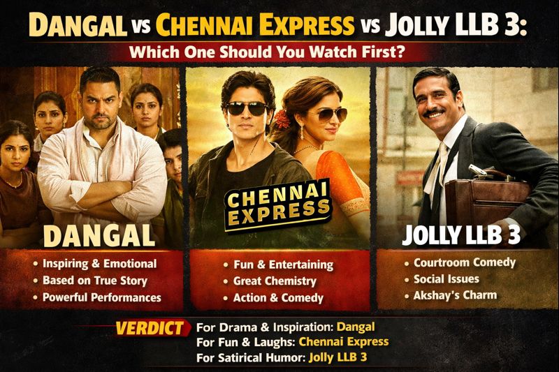 Dangal vs Chennai Express vs Jolly LLB 3: Which One Should You Watch First?